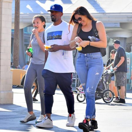 Kristin Grannis, Jamie Foxx, and their daughter Annalise Bishop were photographed together.